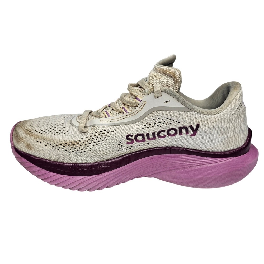 Saucony Kinvara 15 Womens 8.5 Cream Purple Running Shoes S10903-110 Low Top - Picture 7 of 11